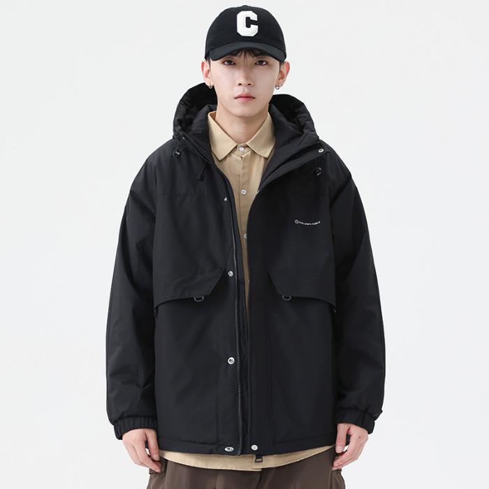 

Черная американская функциональная куртка для альпинизма, мужская свободная куртка большого размера с капюшоном, мужская повседневная куртка для инструментов 4XL чёрный