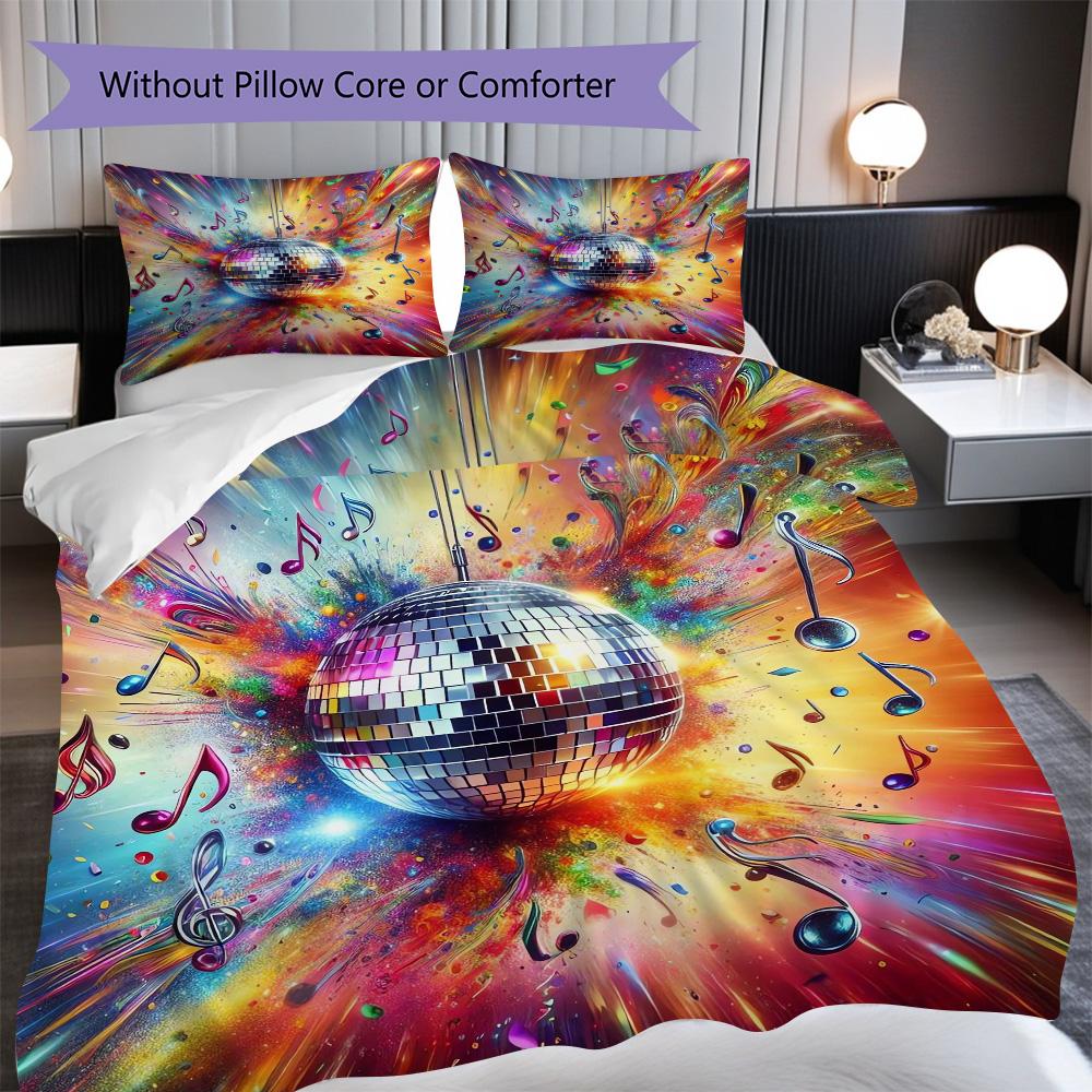 1PC Music, guitar Theme Bedding Quilt Set Quilt Cover Pillowcase Home Decoration Birthday Gift (1 * duvet cover + 2* pillowcase, without core)