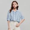 Chuyu Women's Ethnic Beaded Linen Blend Blouse