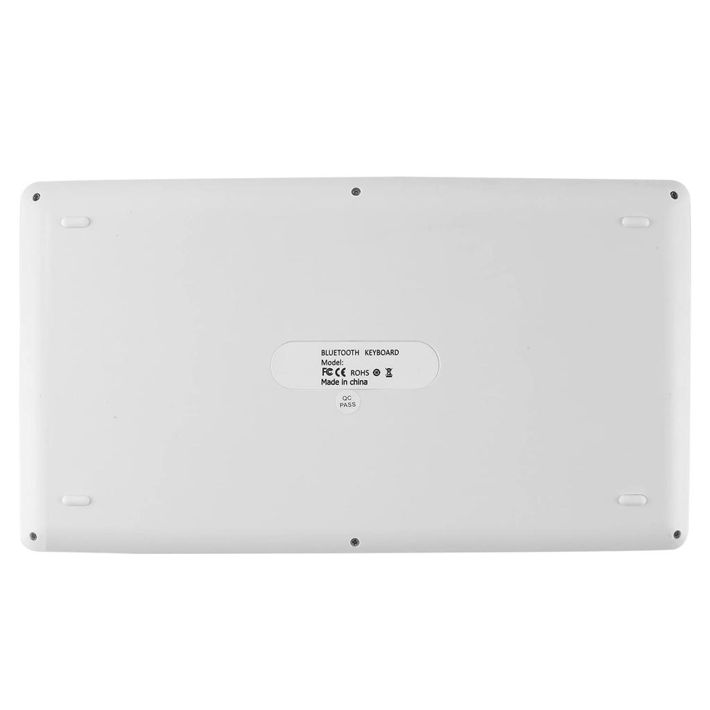 USB Rechargeable Bluetooth Wireless Keyboard for iPad and Connects to Two Features Stand English Compatible with and Silver Tablets, Devices,