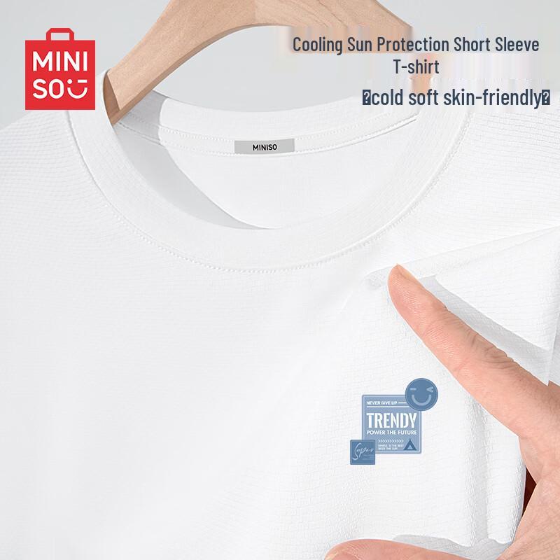 MINISO Men's Ice Silk Cooling UPF50+ Short Sleeve T-Shirt