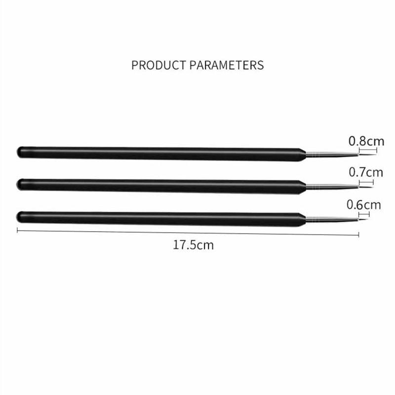 3 ks Ultra jemný detailní liner Akvarelový štětec na malování nehtů DIY Kreslení Obkreslování Manikúrní a umělecké nástroje
