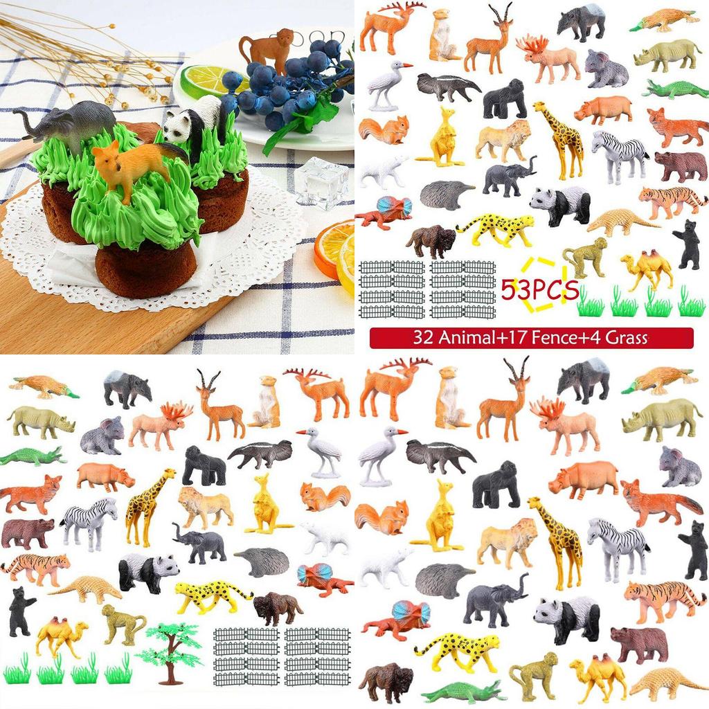 Animal Set 53 Pieces Of Wild Animals Ocean Insects Farm Dinosaurs Simulation Small Animal Models For Children Characters)