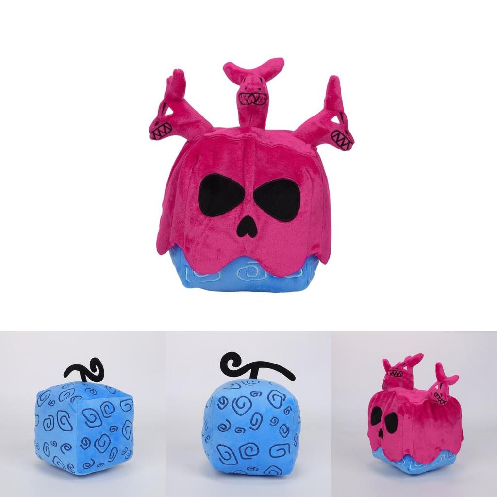 Blox Fruits Plush Toy In Purple Leopard Print Box Soft And Fuzzy Stuffed Animal For Kids 15cm Height