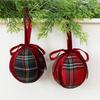 New plaid bow Christmas ball pendant 8CM foam Christmas ball ornament Christmas gift