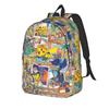 Fashion Cartoon Pokemon Theme Backpack  Mochilas Cool For School Retro Washable Rucksack