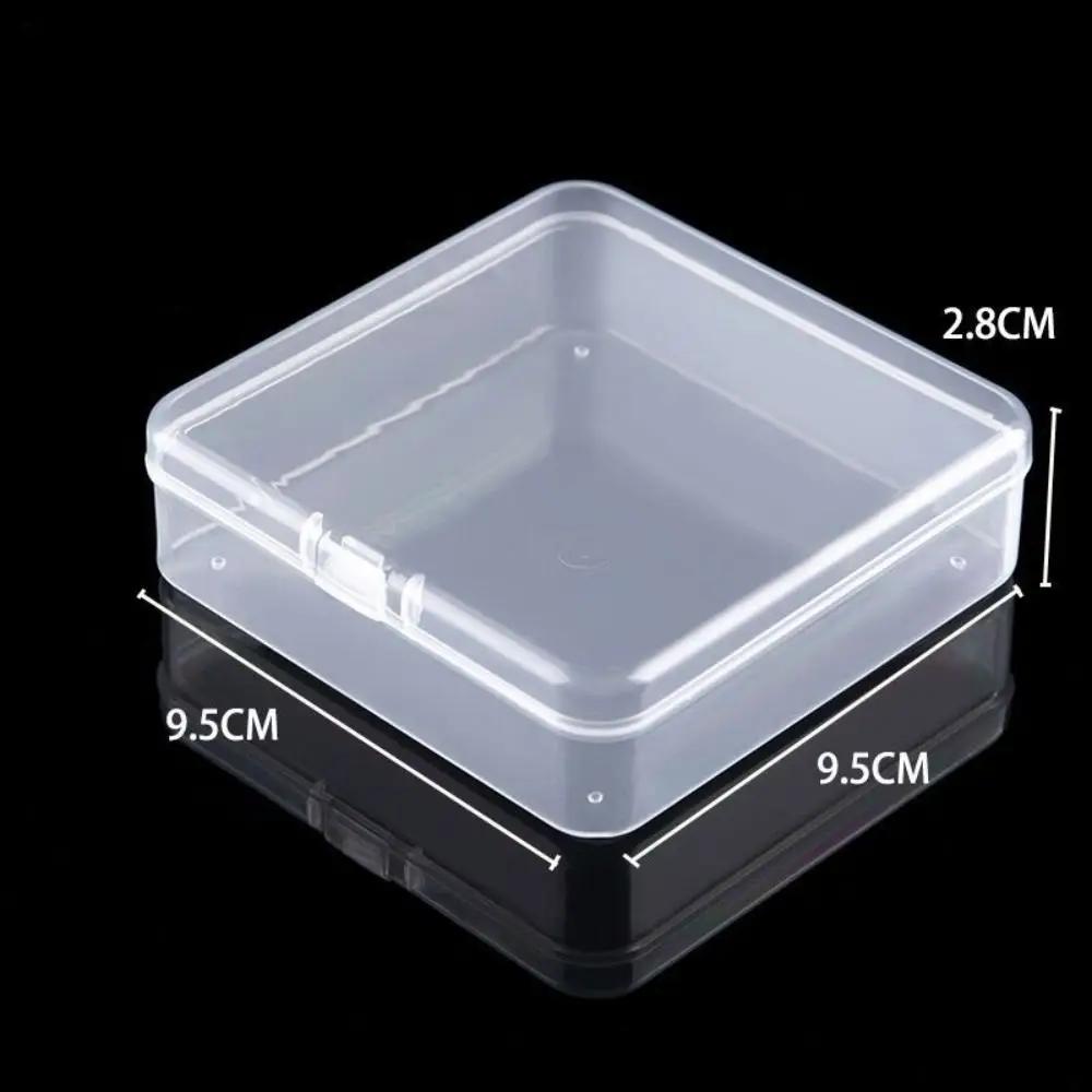 Square Round Plastic Transparent Storage Box Small Items Sundries Organizer Case Jewelry Beads Container Box Tools Accessories