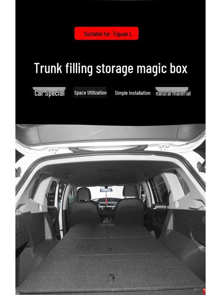 Volkswagen Tiguan L Trunk Conversion: Rear Storage Organizer & Camping Travel Bed Board.