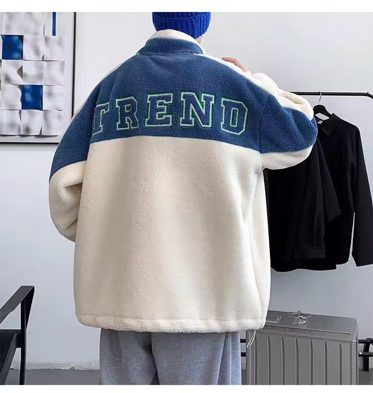 Men's Plus Size Lamb Fleece Cotton Hooded Jacket - Loose Fit, Thick Zipper Cardigan for Teenagers