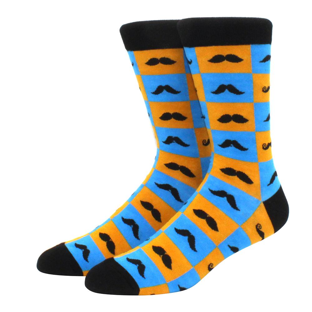 Herr Kammade Bomullsstrumpor Roliga Glad Novelty Långa Crew Strumpor Astronaut Djur Romb Galet Roliga Funky Skateboard Strumpor Färgglada
