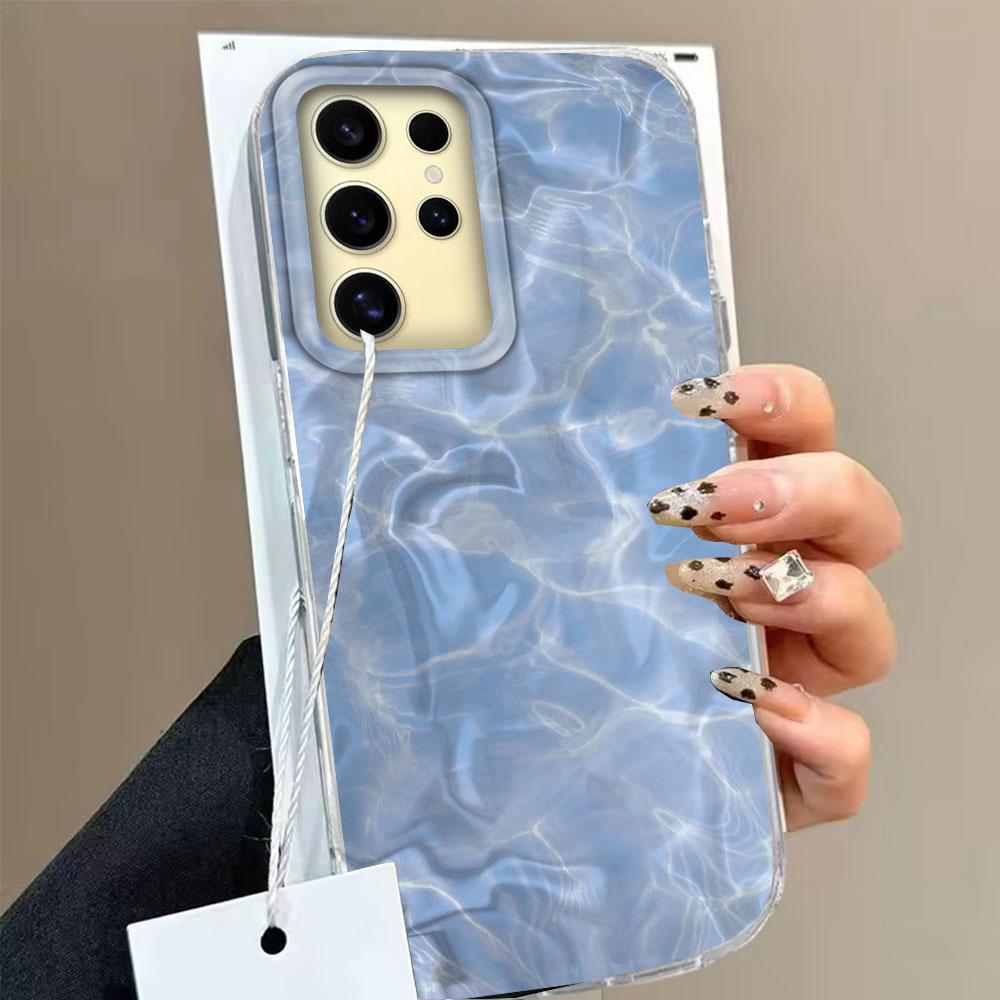 Water Wave Texture Butterfly Flower Girls Phone Case for Samsung Galaxy S25 Edge S24 S23 S22 S21 S20 FE Plus Ultra Bags Cover