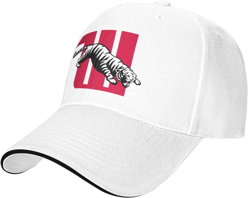 Tiger University Mascot Baseball Cap Polyester Adjustable Sports Dad Hat for Unisex Adults