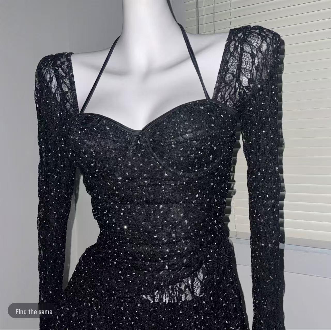 

Rhinestone Strappy Bikini: Sexy Backless Bandeau Split Three-Piece Swimsuit M