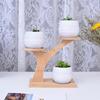 Durable Planter Tray Anti Deformed Bamboo Plants Pot Holder Stand for Succulent
