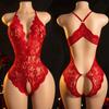 Porn Woman Naughty Crotchless Bodysuit Teddy Outfit Fit Night Calling Desire Lingerie Big Backless Deep V Seductive Sex Lencería