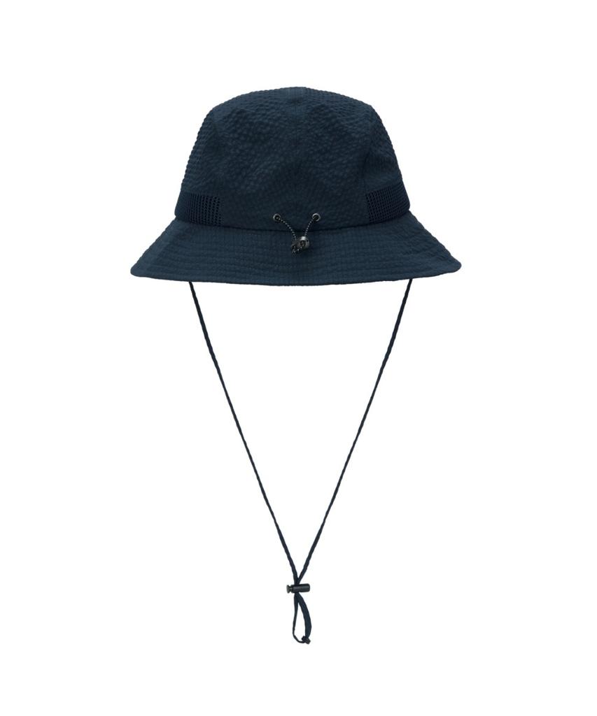 BROMPTON LONDON Mest Point Seersucker Bucket Hat - Navy (P265Aha103)