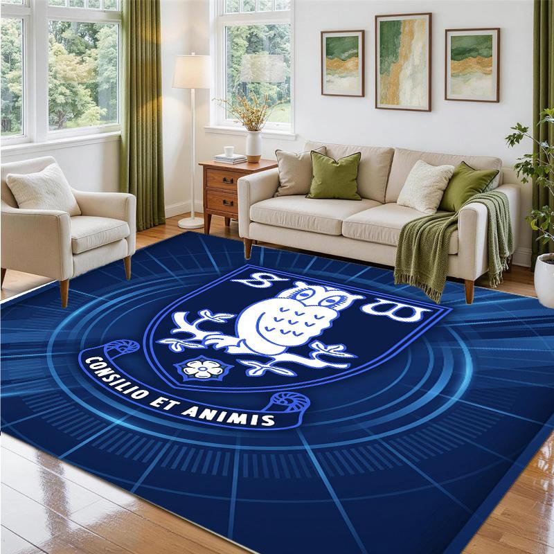 Sheffield Wednesday Design Crystal Velvet Rug Soft Decorative Mat for Bedroom Entrance