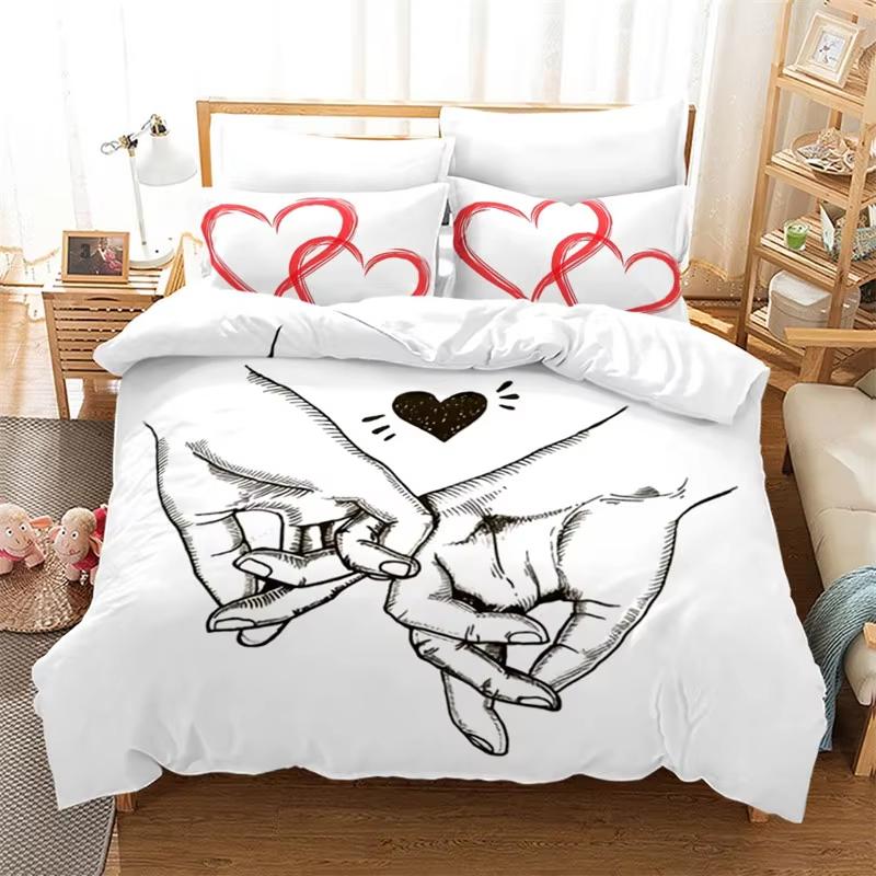 Comforter Romantic King And Queen Bedding Set Twin Full Comforter For Girls Teens Couple Lover Valentine'S Day Present