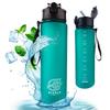 Water Bottle Sport Bottle Matte Turquoise Fitness Gym 750Ml
