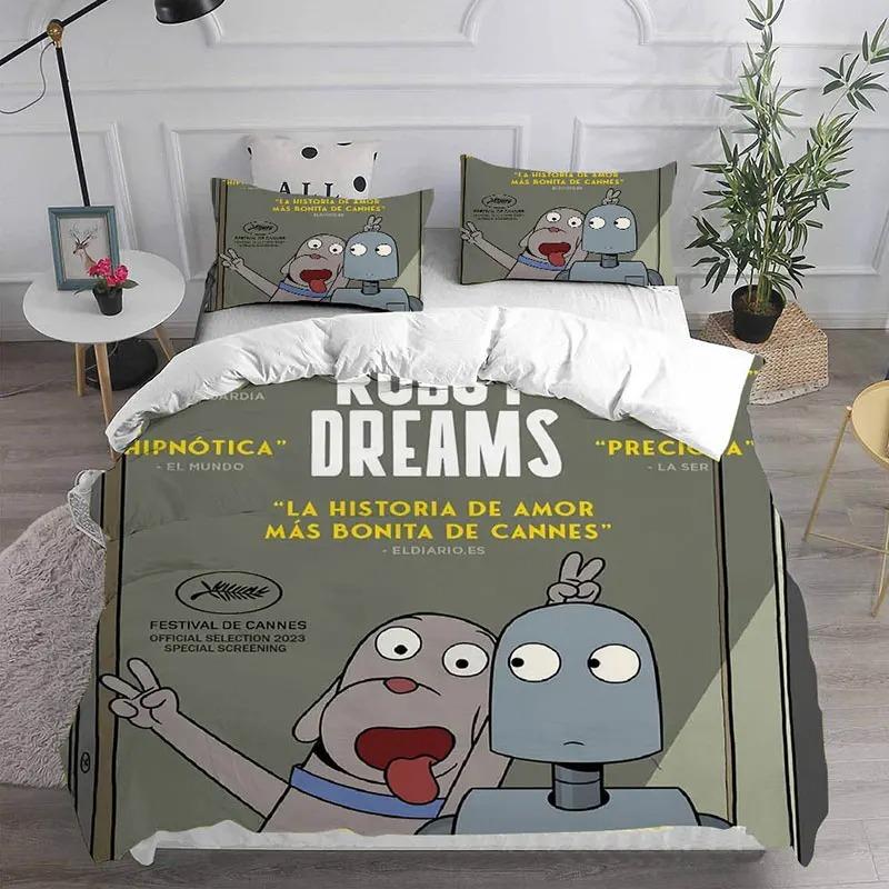 Cartoon Robot Dreams Bedding Sets Comforter Quilt Duvet Cover Pillowcase Kids Adult Home Textile Soft Comfortable