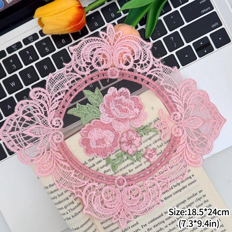 Ins Lace Table Cloth Decoration Tablecloth Embroidery Cup Pad Coaster Aesthetic Lace Cloth Tabletop Decoration Home Decor