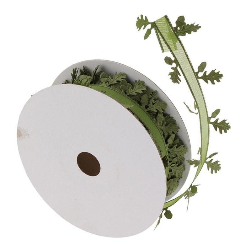 Leaf Ribbon Length 20M Christmas Decorative Ribbons for Bows Making Craft Embellishment Wedding Decoration Packaging