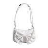 Solid Color Bowknot Shoulder Bucket Bag Korean Style Bow Tote Bag Women Armpit Bag  Office Worker