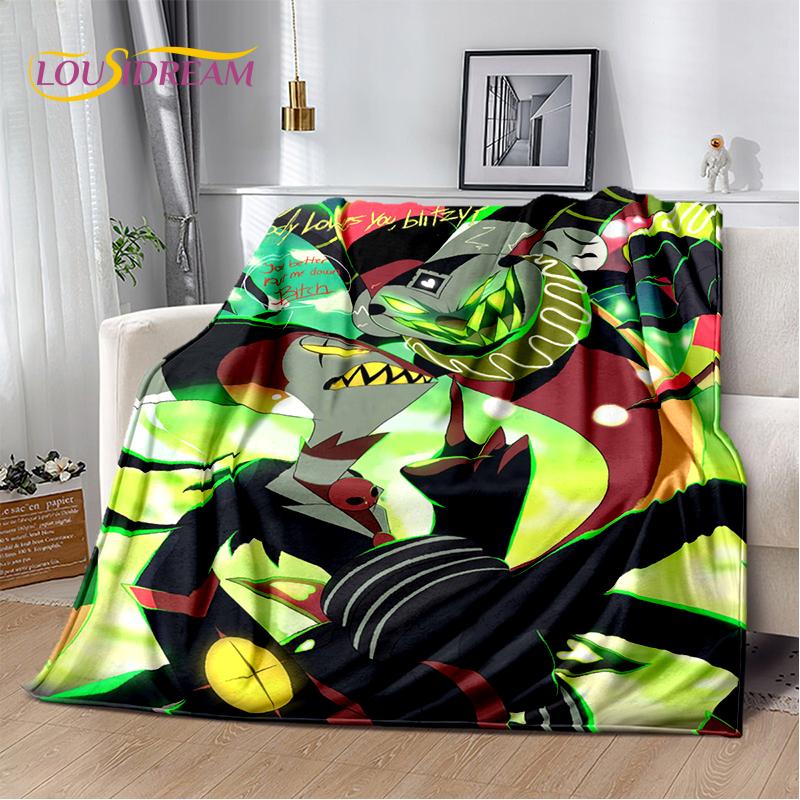 2025 H-Hazbin Hotel Charlie Kreskówkowy Miękki Koc, Miękki Koc Rzutowy do Domu Sypialni Łóżka Sofy Pikniku Podróży Pokrowiec Prezent dla Dziecka