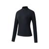 Sports Lifestyle Series Half-Zip Solid Color Stand Collar Pullover Long Sleeve Sweatshirt Women Sweatshirt Black SC1240156A-BK01