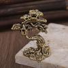 Zinc Alloy Pine Bonsai Sculpture Fine Craftsmanship Vintage Finish Home Office Desktop Decor