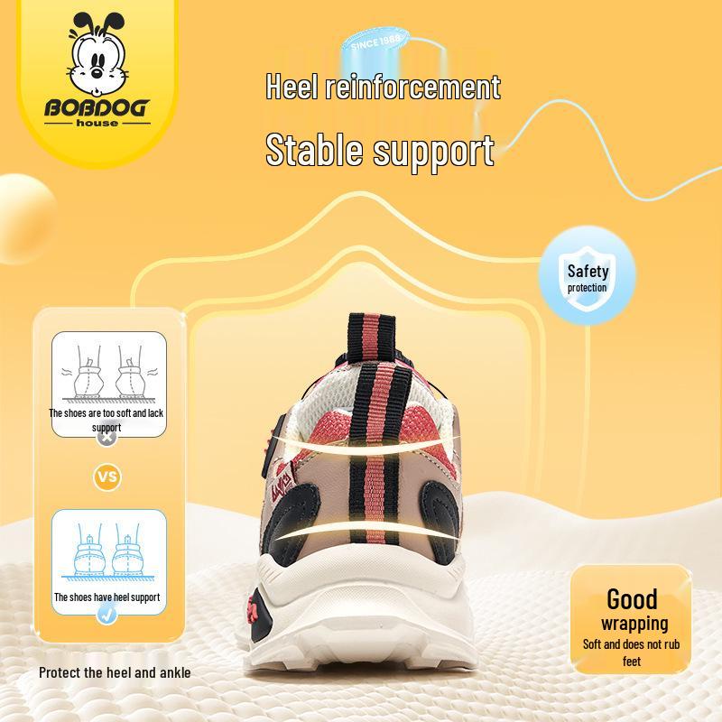 Babudou 2024 Autumn Kids' Breathable Casual Shoes: Girls' Dad Shoes for Infants, Medium, and Large Children.