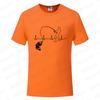 Fashion Fishing ECG T-shirt for Men Funny Design Graphic Y2k Tops Summer Short Sleeve Tees Gift for Fishing Lover Clothing