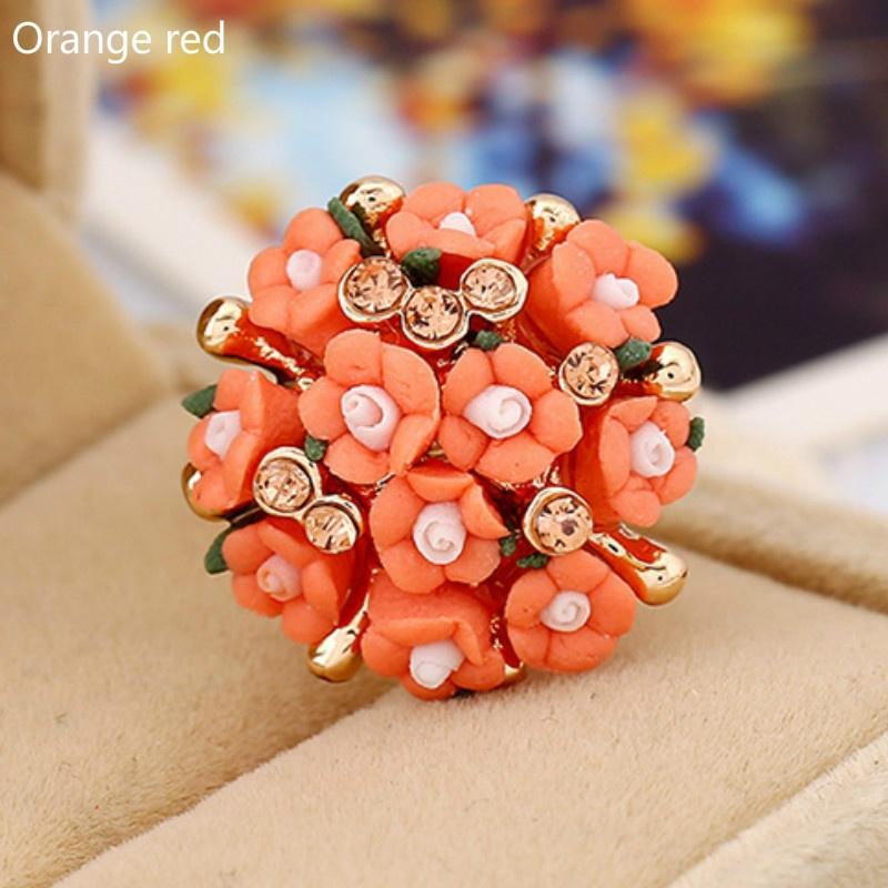 Inel de flori Costum Personalități și Moda Femei Inel de deget simplificat cu flori din ceramică