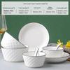Minimalist Ceramic Dinnerware Set with Black Lines