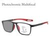 Outdoor Color Changing Multifocal Reading Glasses Tr90 Sports Photochromic Eyewear For Men Women Blue Lamp Blocking Eyeglasses