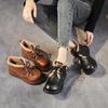 Winter Warm Ankle Boots for Women Slip-on Faux Fur Lined Platform Chunky Short Booties Women's Lace-Up High Top Casual Snow Boots With Fleece Lining