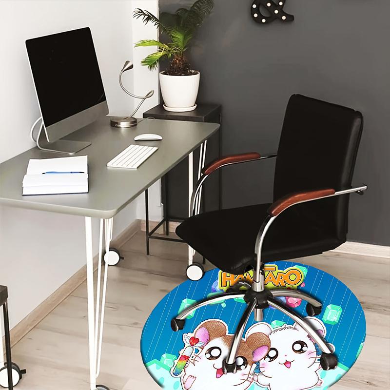

1pc Ham TaroHam Ham Heartbreak Round carpet, Made of Polyester,Perfect for Decorating Office Chairs, Living Rooms 80cm