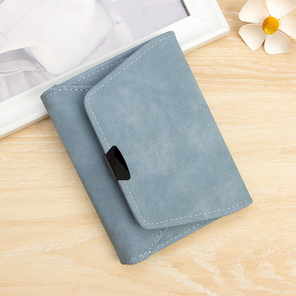 Women's Short Small Wallet, Retro Matte Leather Change Bag, Card Bag, Thin Wallet.