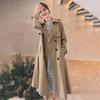 Cappotto Trench Lungo da Donna Doppiopetto con Cintura Rever a Lancia Soprabito Autunno Inverno Antivento Classico Capospalla