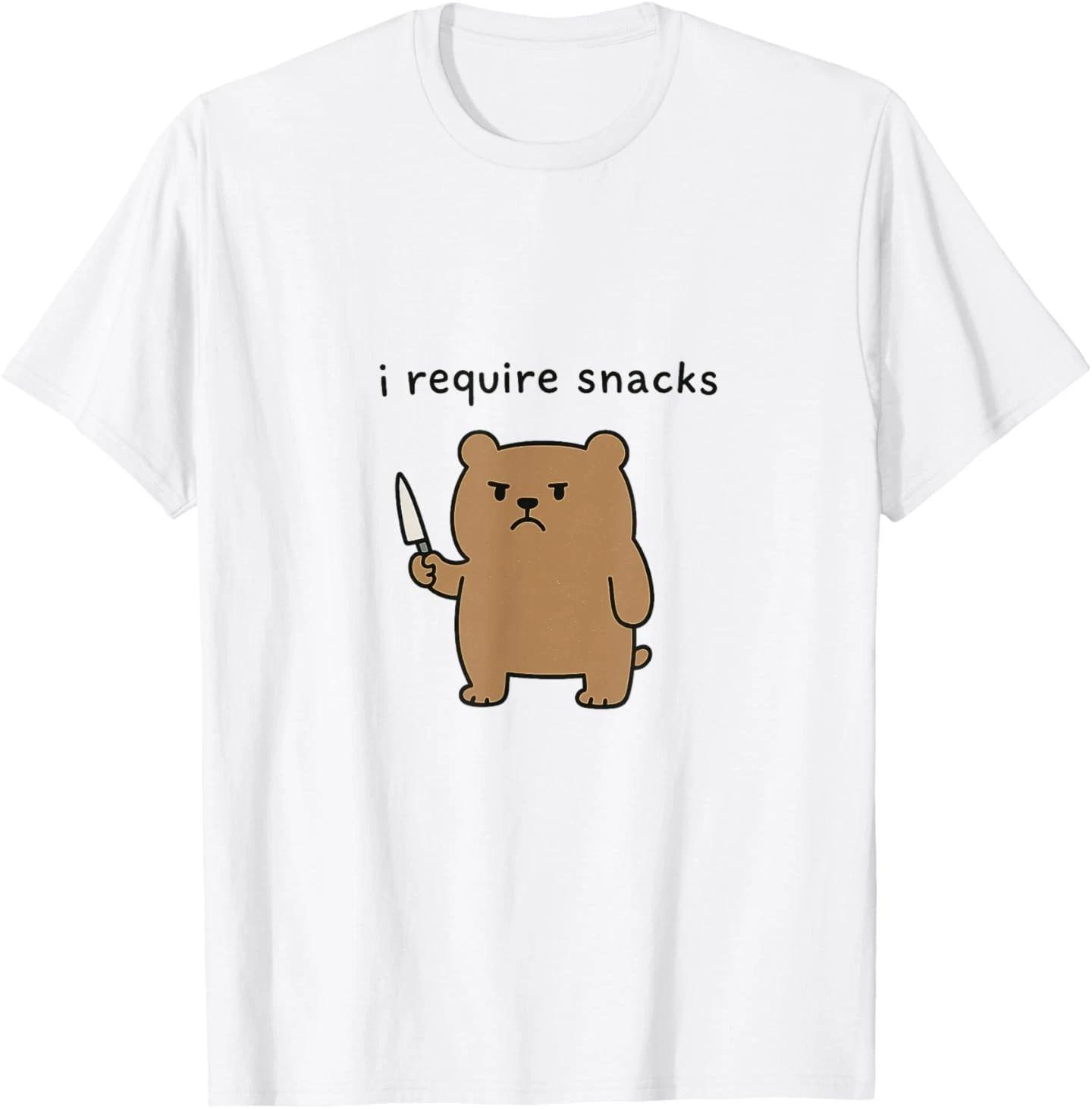 I Require Snacks Bear T-Shirt S