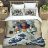 3D Printed Cartoon Gundam 3-Piece Bedding Set: Duvet cover set suitable for adult boys and girls bedroom décor, children's gift,