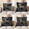 2D Enchanted Horse & Butterfly Decorative Pillow Pattern Cushion Cover Suitable For Sofa Bedroom Car Pillow Cover