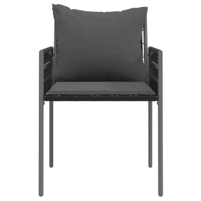 VidaXL Chaises de jardin avec coussins lot de 4 noir 54x61x83 cm rotin 3187089