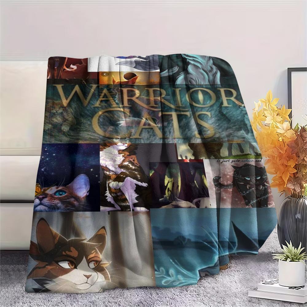 1PZ Coperta in Flanella con Stampa Guerriero Gatto, Alta Qualità, Confortevole per Tutte le Stagioni, Decorazione per la Casa, Calore e Comfort, Perfetta per Regali di Natale