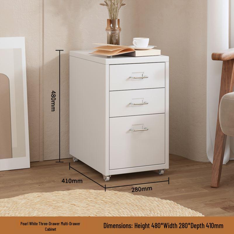 Haiermer Dopamine Metal Multi-Layer Storage Cabinet for Bedside or Under-Table Use