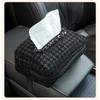 Luxury Style Car Hanging Tissue Box Multi Functional Car Armrest Storage Bag