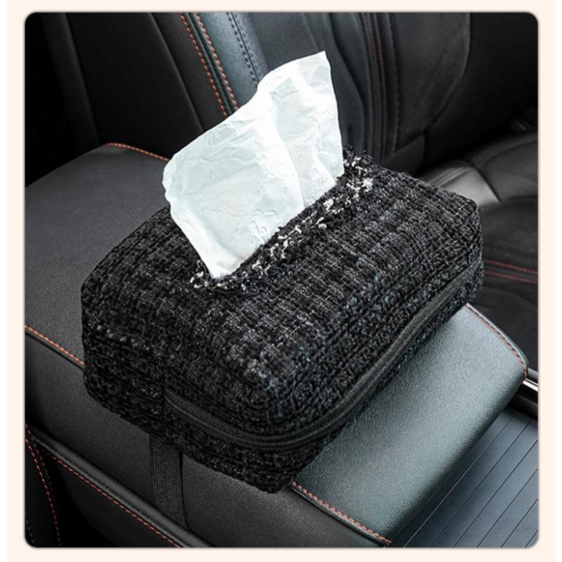 Luxury Style Car Hanging Tissue Box Multi Functional Car Armrest Storage Bag