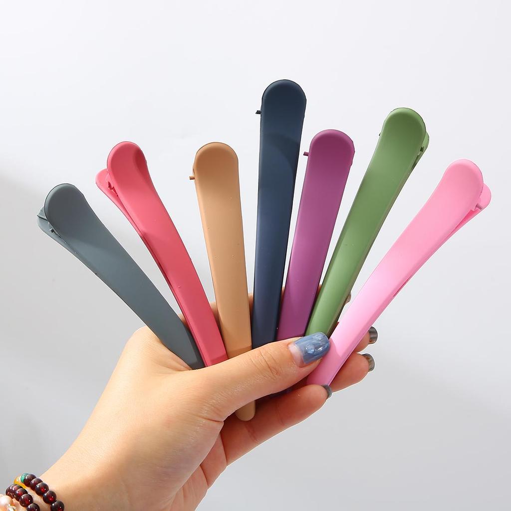 5pcs Frosted Duckbill Hair Clips In Candy Colors for Women