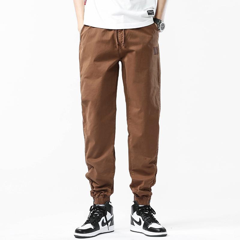 New toe-tied overalls men's multi-pocket trendy brand men's loose casual men's high-end retro men's trousers
