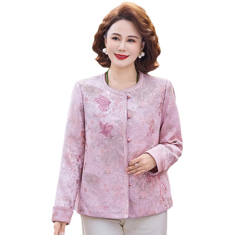 2026 New Arrival: Spring Embroidery Jacket, Short Style, for Middle-Aged & Elderly Women – High-End Chinese Style for Spring & Autumn